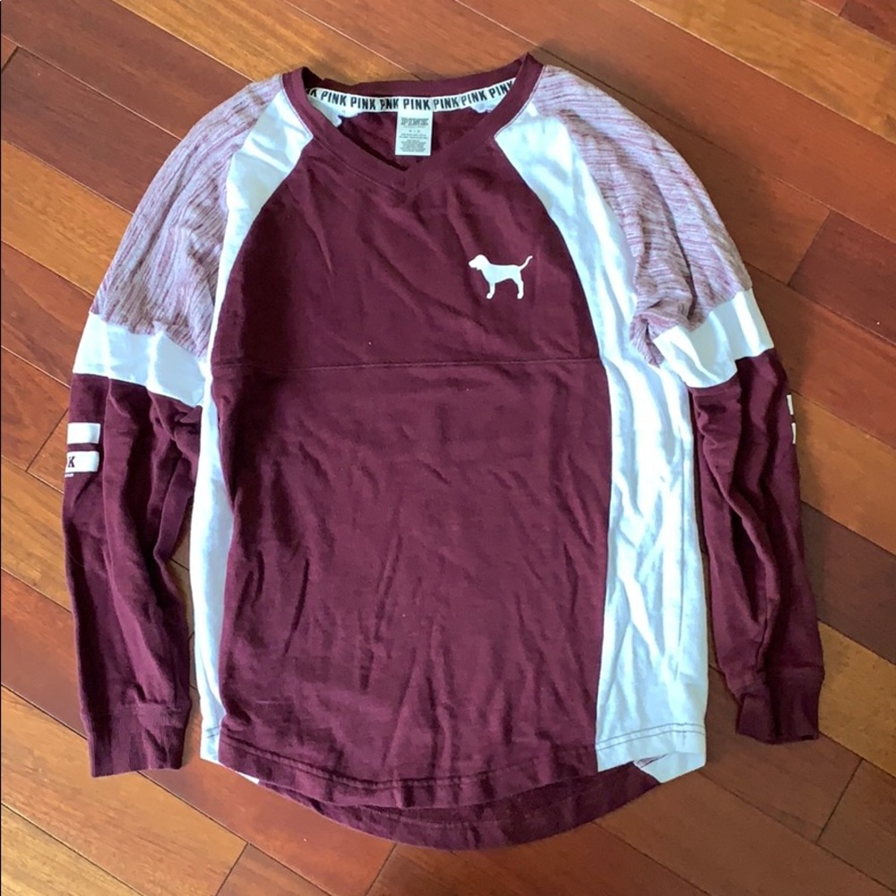 PINK Maroon Comfy Pullover